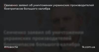 Андрей Сенченко - Сенченко заявил об уничтожении украинских производителей боеприпасов большого калибра - 1k.com.ua - Украина