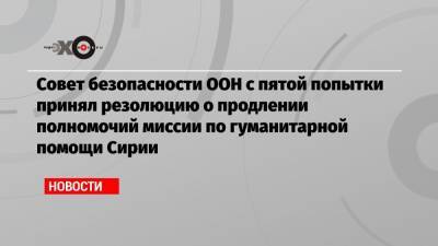 Василий Небензя - Совет безопасности ООН с пятой попытки принял резолюцию о продлении полномочий миссии по гуманитарной помощи Сирии - echo.msk.ru - Россия - Китай - США - Сирия - Англия - Бельгия - Турция - Германия - Доминиканская Республика