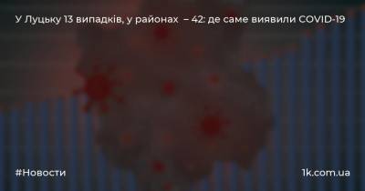У Луцьку 13 випадків, у районах – 42: де саме виявили COVID-19 - 1k.com.ua - Украина - місто Луцьк