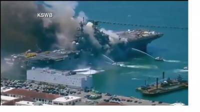 Число пострадавших при пожаре на десантном корабле в США достигло 21 - piter.tv - США - Сан-Диего - шт. Калифорния
