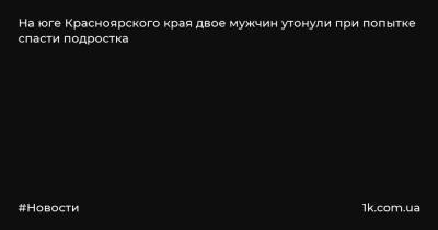 На юге Красноярского края двое мужчин утонули при попытке спасти подростка - 1k.com.ua - Красноярский край - Украина - район Курагинский