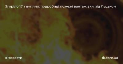 Згоріло 17 т вугілля: подробиці пожежі вантажівки під Луцьком - 1k.com.ua - Украина - місто Луцьк