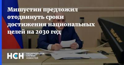 Владимир Путин - Михаил Мишустин - Мишустин предложил отодвинуть сроки достижения национальных целей на 2030 год - nsn.fm - Россия