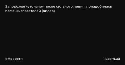 Запорожье «утонуло» после сильного ливня, понадобилась помощь спасателей (видео) - 1k.com.ua - Украина - Донецк - Запорожье