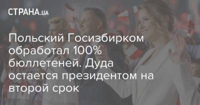 Анджей Дуда - Польский Госизбирком обработал 100% бюллетеней. Дуда остается президентом на второй срок - strana.ua - Польша