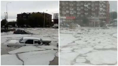 В Армении город ушел под лед после безумного града: потрясающие фото и видео - 24tv.ua - Украина - Армения - Харьков - Запорожье - Гюмри