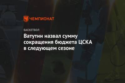 Андрей Ватутин - Ватутин назвал сумму сокращения бюджета ЦСКА в следующем сезоне - championat.com