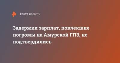 Задержки зарплат, повлекшие погромы на Амурской ГПЗ, не подтвердились - ren.tv - Россия - Благовещенск - Амурск
