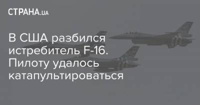 В США разбился истребитель F-16. Пилоту удалось катапультироваться - strana.ua - США - штат Нью-Мексико