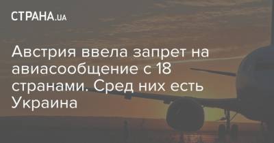 Австрия ввела запрет на авиасообщение с 18 странами. Сред них есть Украина - strana.ua - Австрия - Украина - Египет - Молдавия - Румыния - Болгария