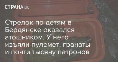 Стрелок по детям в Бердянске оказался атошником. У него изъяли пулемет, гранаты и почти тысячу патронов - strana.ua - Запорожская обл. - Бердянск