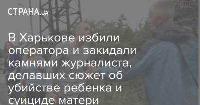 Наталья Диденко - Сергей Томиленко - В Харькове избили оператора и закидали камнями журналиста, делавших сюжет об убийстве ребенка и суициде матери - strana.ua - Украина - Харьков