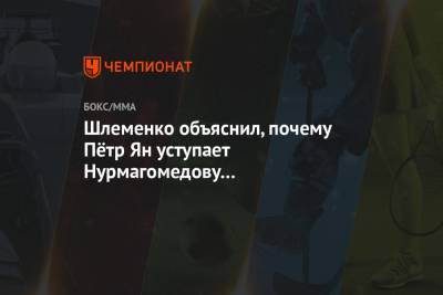 Хабиб Нурмагомедов - Конорый Макгрегорый - Александр Шлеменко - Шлеменко объяснил, почему Пётр Ян уступает Нурмагомедову в популярности - championat.com - Россия