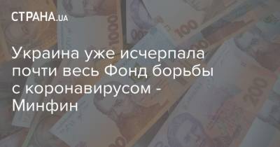 Сергей Марченко - Украина уже исчерпала почти весь Фонд борьбы с коронавирусом - Минфин - strana.ua - Украина