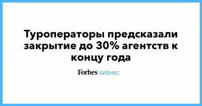 Майя Ломидзе - Туроператоры предсказали закрытие до 30% агентств к концу года - forbes.ru - Россия