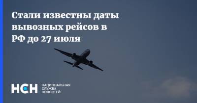 Стали известны даты вывозных рейсов в РФ до 27 июля - nsn.fm - Россия - Токио - Екатеринбург - Душанбе - Бишкек - Владивосток