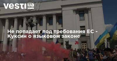 Максим Бужанский - Не попадает под требования ЕС - Куксин о языковом законе - vesti.ua - Украина