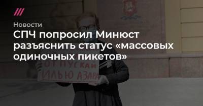 Илья Азар - СПЧ попросил Минюст разъяснить статус «массовых одиночных пикетов» - tvrain.ru