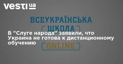 Сергей Бабак - В "Слуге народа" заявили, что Украина не готова к дистанционному обучению - vesti.ua - Украина