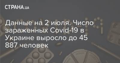 Данные на 2 июля. Число зараженных Covid-19 в Украине выросло до 45 887 человек - strana.ua - США - Украина