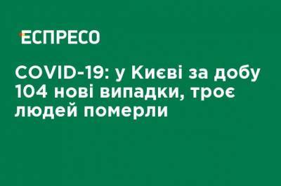 Виталий Кличко - COVID-19: в Киеве за сутки 104 новых случая, три человека умерли - ru.espreso.tv - Украина - Киев - район Святошинский - район Дарницкий - Голосеевск