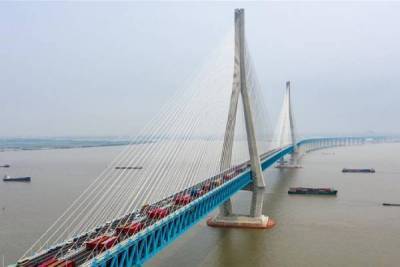 Вантовый мост с самым длинным в мире пролетом открылся в Восточном Китае - trud.ru - Китай - провинция Цзянсу