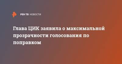 Элла Памфилова - Глава ЦИК заявила о максимальной прозрачности голосования по поправком - ren.tv - Россия - окр.Ненецкий