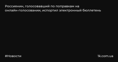 Артем Костырко - Россиянин, голосовавший по поправкам на онлайн-голосовании, испортил электронный бюллетень - 1k.com.ua - Москва