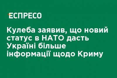 Кулеба заявил, что новый статус в НАТО даст Украине больше информации по Крыму - ru.espreso.tv - Украина - Крым