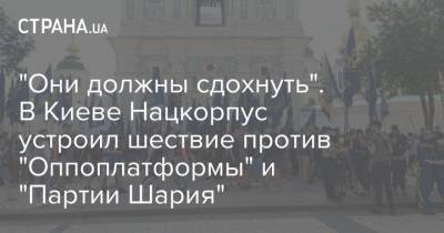 "Они должны сдохнуть". В Киеве Нацкорпус устроил шествие против "Оппоплатформы" и "Партии Шария" - strana.ua - Украина - Киев