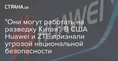 "Они могут работать на разведку Китая". В США Huawei и ZTE признали угрозой национальной безопасности - strana.ua - Китай - США