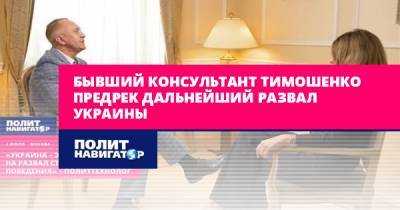 Юлия Тимошенко - Алексей Ситников - Надежда Стрелец - Бывший консультант Тимошенко предрек дальнейший развал Украины - politnavigator.net - Россия - Украина