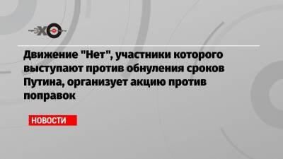 Владимир Путин - Элла Памфилова - Андрей Пивоваров - Движение «Нет», участники которого выступают против обнуления сроков Путина, организует акцию против поправок - echo.msk.ru - Москва - Санкт-Петербург