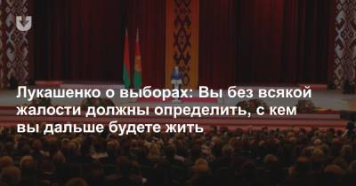 Александр Лукашенко - Лукашенко о выборах: Вы без всякой жалости должны определить, с кем дальше будете жить - news.tut.by