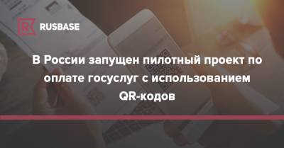 В России запущен пилотный проект по оплате госуслуг с использованием QR-кодов - rb.ru - Россия