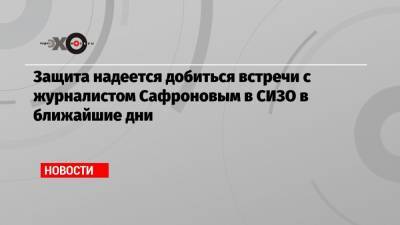 Иван Павлов - Иван Сафронов - Защита надеется добиться встречи с журналистом Сафроновым в СИЗО в ближайшие дни - echo.msk.ru