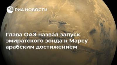 Глава ОАЭ назвал запуск эмиратского зонда к Марсу арабским достижением - ria.ru - Эмираты