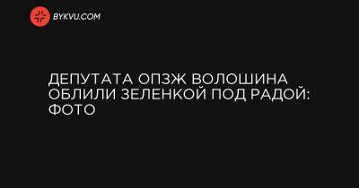 Олег Волошин - Депутата ОПЗЖ Волошина облили зеленкой под Радой: фото - bykvu.com - Россия - Крым - Севастополь - Ukraine