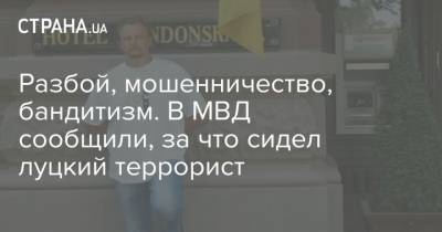 Антон Геращенко - Максим Плохой - Разбой, мошенничество, бандитизм. В МВД сообщили, за что сидел луцкий террорист Кривош - strana.ua - Украина - Луцк - Волынская обл.