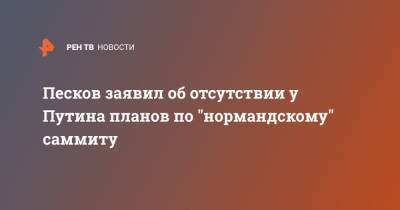 Владимир Зеленский - Владимир Путин - Дмитрий Песков - Ангела Меркель - Песков заявил об отсутствии у Путина планов по "нормандскому" саммиту - ren.tv - Россия - Украина - Германия - Франция