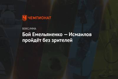 Магомед Исмаилов - Александр Емельяненко - Бой Емельяненко — Исмаилов пройдёт без зрителей - championat.com - Сочи
