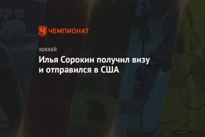 Илья Сорокин - Илья Сорокин получил визу и отправился в США - championat.com - США - Нижний Новгород - Нью-Йорк