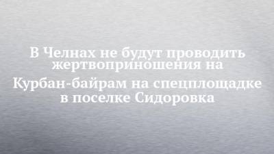 В Челнах не будут проводить жертвоприношения на Курбан-байрам на спецплощадке в поселке Сидоровка - chelny-izvest.ru - респ. Татарстан - Набережные Челны