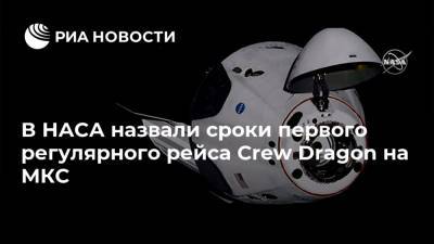 Роберт Бенкен - В НАСА назвали сроки первого регулярного рейса Crew Dragon на МКС - ria.ru - США - Вашингтон