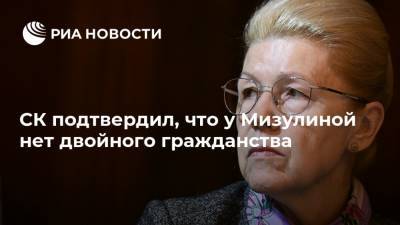 Елена Мизулина - СК подтвердил, что у Мизулиной нет двойного гражданства - ria.ru - Россия - Москва