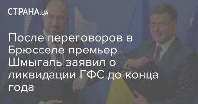 Денис Шмыгаль - После переговоров в Брюсселе премьер Шмыгаль заявил о ликвидации ГФС до конца года - strana.ua - Украина - Брюссель - Премьер