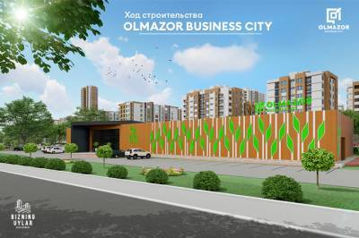 Bizning Uylar Development показал ход строительства Olmazor Business City - gazeta.uz - Узбекистан - район Алмазарский