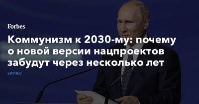 Владимир Путин - Коммунизм к 2030-му: почему о новой версии нацпроектов забудут через несколько лет - forbes.ru - Россия