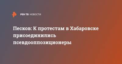 Дмитрий Песков - Михаил Дегтярев - Песков: К протестам в Хабаровске присоединились псевдооппозиционеры - ren.tv - Россия - Хабаровск