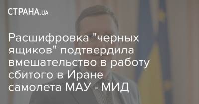 Евгений Енин - Расшифровка "черных ящиков" подтвердила вмешательство в работу сбитого в Иране самолета МАУ - МИД - strana.ua - Украина - Франция - Иран - Тегеран